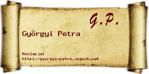 Györgyi Petra névjegykártya