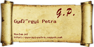 Györgyi Petra névjegykártya