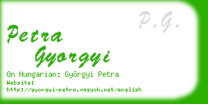 petra gyorgyi business card